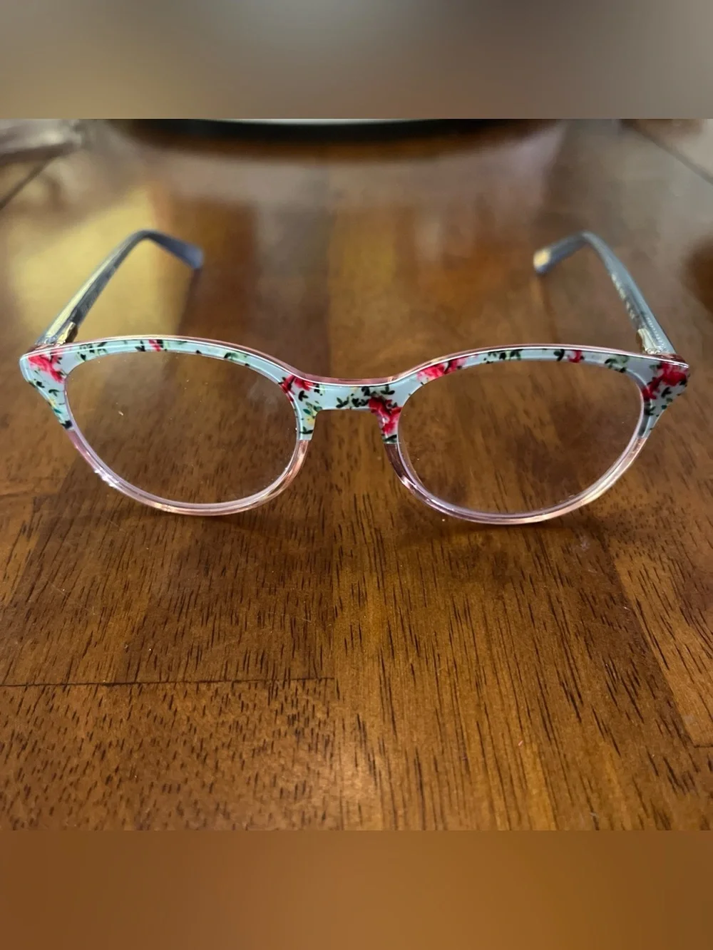 Ted Baker Eyeglasses Frames B981 Floral Pattern & Blue Round Full Rim 45-17-130